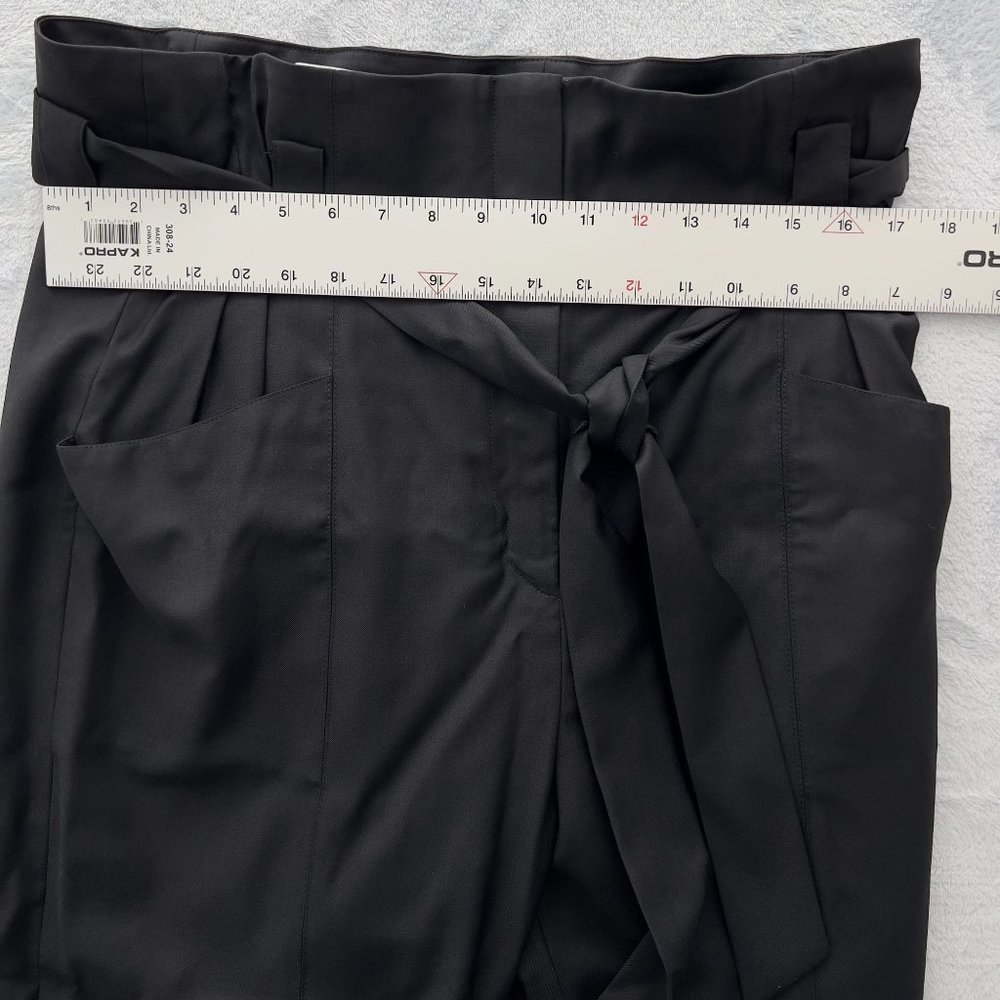 IRO Black 100% Wool Paxi Paperbag Tie Waist Trousers Pants Sz EUR 42 (34W) 0113 - Picture 10 of 14